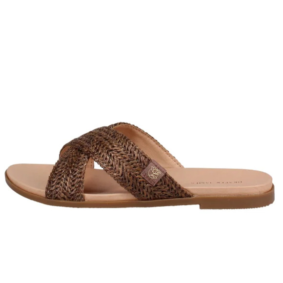 Draper James Women's Alex Raffia Brown Crossed Strap Sandals Size 6 - Picture 1 of 9